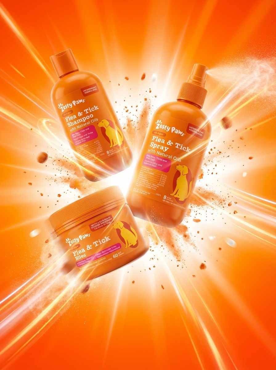 3-Step Flea & Tick Protection Kit for Dogs – Shampoo, Spray & Chews