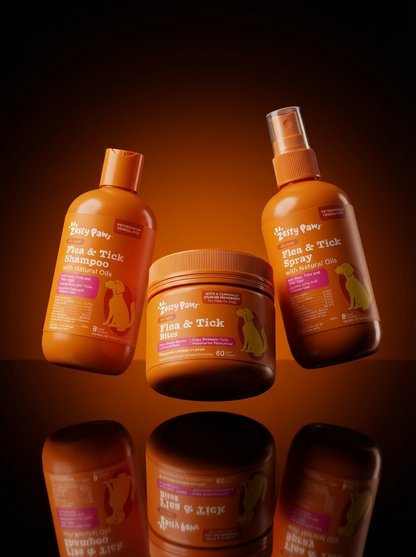 3-Step Flea & Tick Protection Kit for Dogs – Shampoo, Spray & Chews