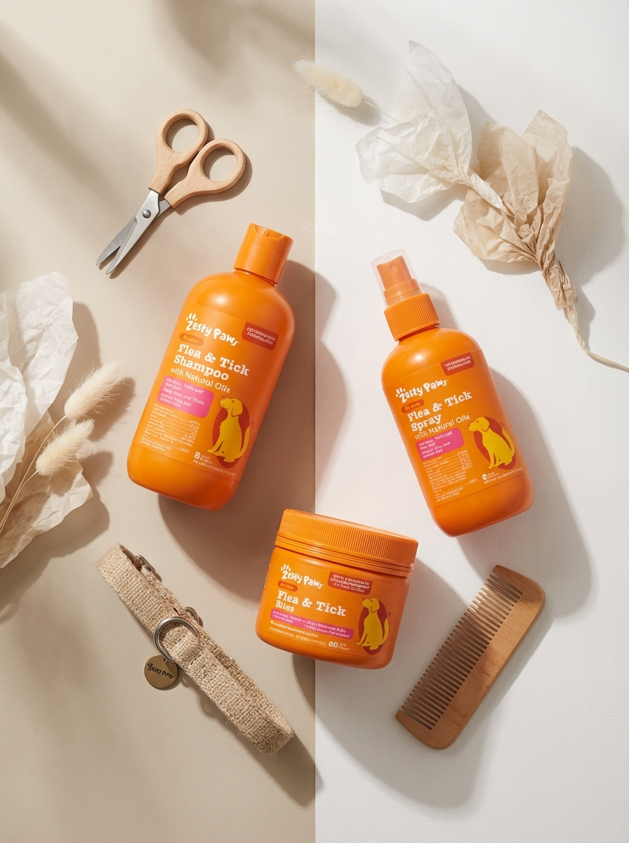 3-Step Flea & Tick Protection Kit for Dogs – Shampoo, Spray & Chews