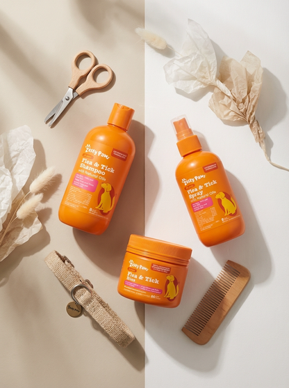 3-Step Flea & Tick Protection Kit for Dogs – Shampoo, Spray & Chews